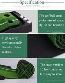 img 1 attached to YINGJEE 10ft Golf Putting Mat Indoor/Outdoor with Auto Ball Return - Improve Your Golf Skills and Score!