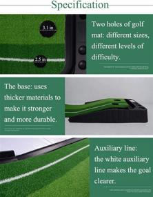 img 2 attached to YINGJEE 10ft Golf Putting Mat Indoor/Outdoor with Auto Ball Return - Improve Your Golf Skills and Score!