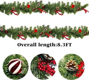 img 1 attached to 🎄 FUNPENY 9 FT Christmas Pinecone Wreath with 50 LED Lights, Flocked Crestwood Spruce Garland adorned with Mixed Decorations for Front Door Decoration and Christmas Party