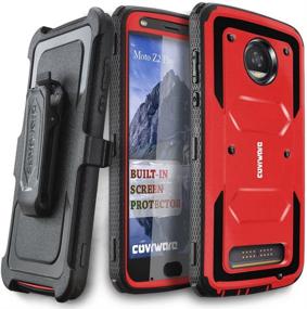 img 4 attached to COVRWARE Aegis Series Case For Moto Z2 Play / Z2 Force With Built-In Screen Protector Heavy Duty Full-Body Rugged Holster Armor Case Belt Swivel Clip Kickstand Cell Phones & Accessories in Cases, Holsters & Clips