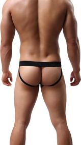 img 2 attached to 🩲 Eywlwaar Men's Jockstrap Underwear with Elastic Nylon Pouch - Athletic Supporter Bikini Briefs