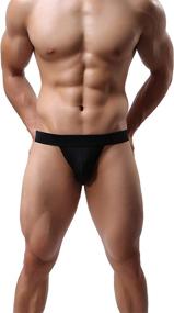 img 3 attached to 🩲 Eywlwaar Men's Jockstrap Underwear with Elastic Nylon Pouch - Athletic Supporter Bikini Briefs