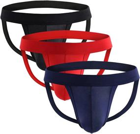 img 4 attached to 🩲 Eywlwaar Men's Jockstrap Underwear with Elastic Nylon Pouch - Athletic Supporter Bikini Briefs