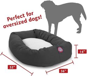 img 2 attached to 🐶 Majestic Pet Poly-Cotton Sherpa Bagel Dog Bed: Calming Donut Cuddler for Dogs & Cats - Washable, Multiple Sizes & Colors