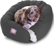 🐶 majestic pet poly-cotton sherpa bagel dog bed: calming donut cuddler for dogs & cats - washable, multiple sizes & colors logo