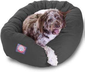 img 4 attached to 🐶 Majestic Pet Poly-Cotton Sherpa Bagel Dog Bed: Calming Donut Cuddler for Dogs & Cats - Washable, Multiple Sizes & Colors