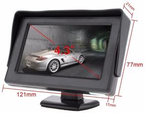 img 1 attached to 📷 B-Qtech 4.3 inch Color TFT LCD Display Backup Camera Monitor- Rear View Reverse Camera Waterproof for Car SUV Van Truck (12V DC Power Supply)