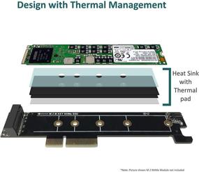 img 1 attached to 💻 Черный адаптер низкого профиля Vantec UGT-M2PC130 с поддержкой длины 110 для M.2 NVMe PCIe x4.