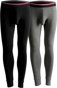 img 4 attached to 🩳 Ouruikia Men's Thermal Underwear Pants Bottoms with Separate Pouch - Long Johns Thermal Bottoms