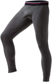 img 2 attached to 🩳 Ouruikia Men's Thermal Underwear Pants Bottoms with Separate Pouch - Long Johns Thermal Bottoms