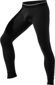 img 3 attached to 🩳 Ouruikia Men's Thermal Underwear Pants Bottoms with Separate Pouch - Long Johns Thermal Bottoms