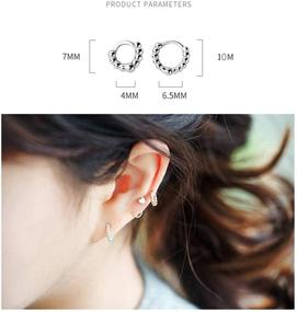 img 2 attached to 💎 Ultra Stylish Tiny Ball Bead Hoop Earrings: 925 Sterling Silver, Cartilage Pierced, Hypoallergenic Fashion Jewelry for Women and Teen Girls