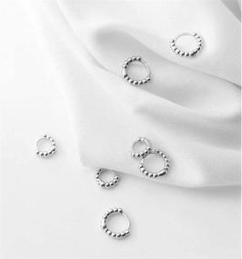 img 3 attached to 💎 Ultra Stylish Tiny Ball Bead Hoop Earrings: 925 Sterling Silver, Cartilage Pierced, Hypoallergenic Fashion Jewelry for Women and Teen Girls