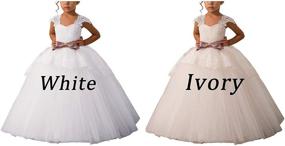 img 3 attached to Elegantly Adorned Tulle Flower Girls' Clothing with Appliques Sleeves