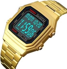 img 3 attached to ⌚ Versatile and Stylish Unisex Retro Digital Watch: Multi-function Stopwatch, Countdown, Alarm, Backlight, and Waterproof Features