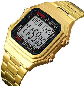 img 1 attached to ⌚ Versatile and Stylish Unisex Retro Digital Watch: Multi-function Stopwatch, Countdown, Alarm, Backlight, and Waterproof Features