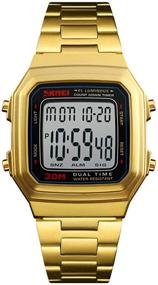 img 2 attached to ⌚ Versatile and Stylish Unisex Retro Digital Watch: Multi-function Stopwatch, Countdown, Alarm, Backlight, and Waterproof Features