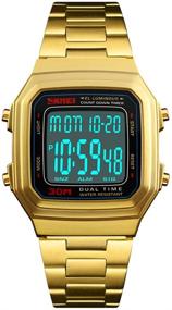 img 4 attached to ⌚ Versatile and Stylish Unisex Retro Digital Watch: Multi-function Stopwatch, Countdown, Alarm, Backlight, and Waterproof Features