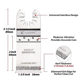 img 3 attached to Effortless Grout Removal & Precise ⚙️ Tile Cutting: EZARC Diamond Oscillating Blade DO34F, 3-Pack