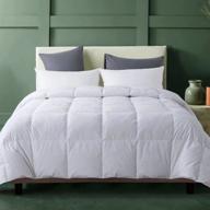 🛏️ white lightweight full comforter - cotton shell duvet insert, 82×86 inch home bedding logo
