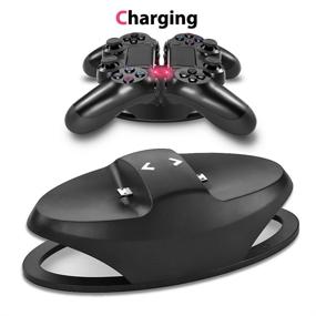 img 4 attached to 🎮 Power Up Your Gaming Experience with TNP PS4 Charging Station - Dual USB Charger Ports Dock Stand for Sony Playstation 4 PS4 Wireless Game Gaming Controller (Black)