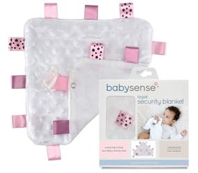 img 4 attached to 🍼 Baby Sense Taglet Security Blanket Lovey with Pacifier Tag - Soft, Soothing, Comfortable, Warm, Cozy - Unisex & Toddler - Durable & Machine Washable - Pink