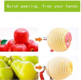 img 3 attached to 🍎 Cast Magnesium Apple Potato Peeler Corer by Spiralizer - Durable Heavy Duty Die Cast Magnesium Alloy Peeler, Stainless Steel Blades - Red