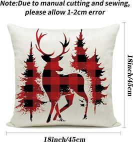 img 2 attached to 🎄 Hlonon Christmas Decorative Pillow Covers 18 x 18 Inches Set of 4 - Xmas Series Cushion Cover Case Pillow Custom Zipper Closure Square Pillowcases