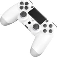 🎮 wiv77 ps4 wireless controller with charging cable and 800 mah battery, remote/gamepad/mando compatible with ps4, gift for kids/men/girls, glacier white, 2021 release, new логотип