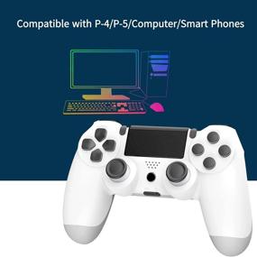 img 3 attached to 🎮 Wiv77 PS4 Wireless Controller with Charging Cable and 800 mAh Battery, Remote/Gamepad/Mando Compatible with PS4, Gift for Kids/Men/Girls, Glacier White, 2021 Release, New