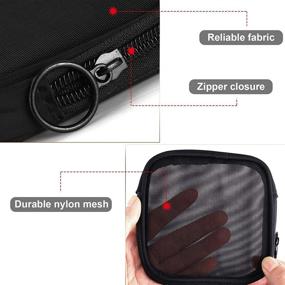 img 2 attached to 🧳 Portable Mesh Travel Toiletry Bag - Zippered Pouch for Daily Toiletries, Makeup, & Accessories - Black