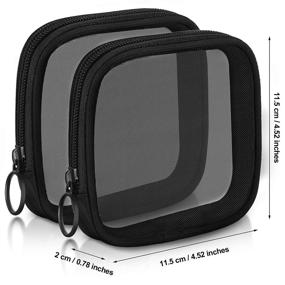 img 3 attached to 🧳 Portable Mesh Travel Toiletry Bag - Zippered Pouch for Daily Toiletries, Makeup, & Accessories - Black