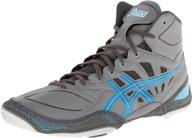 asics ultimate wrestling silver yellow men's shoes logo
