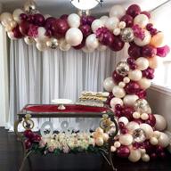 комплект декораций burgundy balloon garland от gihoo: потрясающие 117 шаров в цветах бургунди, румянец и золото с лентой для гирлянды - идеально подходит для свадеб, девичников, празднования дня рождения! логотип