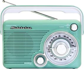 img 4 attached to 📻 Studebaker SB2002TE Portable AM/FM Radio: Teal/White with Headphone & Aux-in Jacks