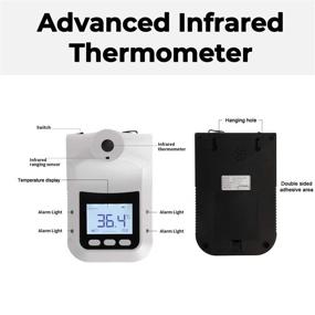 img 1 attached to 🌡️ LETUSTO Wall-Mounted Infrared Thermometer - Non-Contact Fever Detection with Instant LED Display and Alarm (Includes Stand)