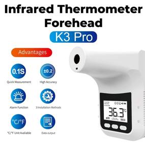 img 3 attached to 🌡️ LETUSTO Wall-Mounted Infrared Thermometer - Non-Contact Fever Detection with Instant LED Display and Alarm (Includes Stand)