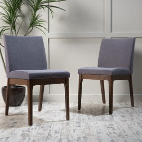 img 3 attached to 🪑 Stylish and Versatile Christopher Knight Home Kwame Dining Chairs: 2-Pcs Set in Dark Grey