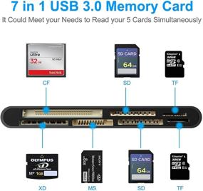 img 3 attached to 📸 Rocketek 7 in 1 USB 3.0 Card Reader/Writer for Micro SD/SDXC/CF/SD/SDHC/MS/XD/MMC Camera Memory Card - High-Speed 5Gbps Adapter for Mac OS, Windows, Linux, Chrome - Enhanced SEO