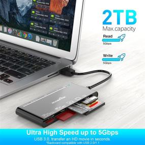 img 2 attached to 📸 Rocketek 7 in 1 USB 3.0 Card Reader/Writer for Micro SD/SDXC/CF/SD/SDHC/MS/XD/MMC Camera Memory Card - High-Speed 5Gbps Adapter for Mac OS, Windows, Linux, Chrome - Enhanced SEO