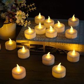 img 2 attached to 🕯️ 150 Pack Flameless LED Tea Lights Candles - Flickering Warm Yellow, Long-lasting Battery-Powered Tealight Candle Set. Perfect for Parties, Weddings, Birthdays, Gifts, and Home Decoration