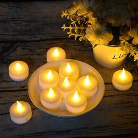 img 3 attached to 🕯️ 150 Pack Flameless LED Tea Lights Candles - Flickering Warm Yellow, Long-lasting Battery-Powered Tealight Candle Set. Perfect for Parties, Weddings, Birthdays, Gifts, and Home Decoration