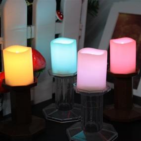 img 1 attached to 🕯️ EcoGecko Set of 6 Remote Controlled Color Changing Votive Candles for Indoor/Outdoor Use - Includes Batteries