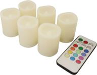 🕯️ ecogecko set of 6 remote controlled color changing votive candles for indoor/outdoor use - includes batteries логотип