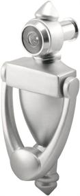 img 1 attached to Enhance Home Security: Defender Security U 10327 Door Knocker & Viewer with 180-Degree View Angle, Satin Nickel Finish