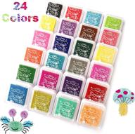 🎨 vibrant 24 colors craft finger ink pad - perfect for rubber stamps, color card making, and kids diy scrapbooking logo