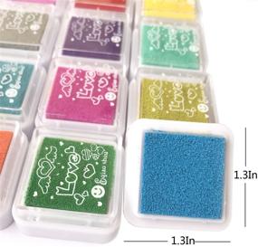 img 1 attached to 🎨 Vibrant 24 Colors Craft Finger Ink Pad - Perfect for Rubber Stamps, Color Card Making, and Kids DIY Scrapbooking