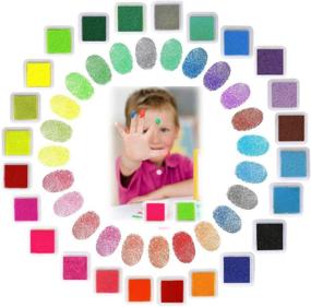 img 3 attached to 🎨 Vibrant 24 Colors Craft Finger Ink Pad - Perfect for Rubber Stamps, Color Card Making, and Kids DIY Scrapbooking