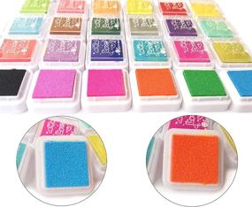 img 2 attached to 🎨 Vibrant 24 Colors Craft Finger Ink Pad - Perfect for Rubber Stamps, Color Card Making, and Kids DIY Scrapbooking