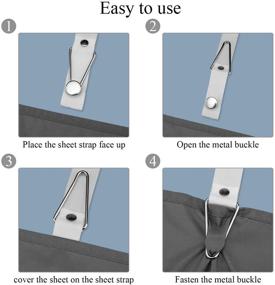 img 3 attached to 🛏️ Ремни-зажимы ACEDÉCOR для простыней, крепления для облегченных простыней, удерживаются на месте, держатели для матрасов для кроватей всех размеров, белые